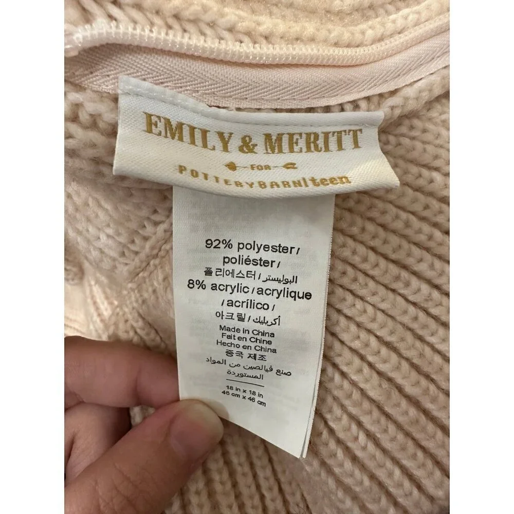 Pottery Barn Emily & Meritt Double Ruffle Knit Pillow Cover and insert